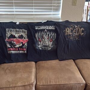 Van Halen AC/DC Scorpions 2015 World Tour Men Short Sleeve T-shirt Lot Of 3 L/XL